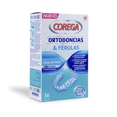 Corega ortodoncias & ferulas 36 tabletas limpiad