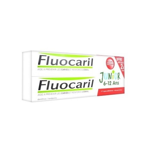 Fluocaril junior 6-12 años gel 2 x 75 ml bubble