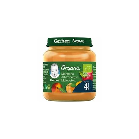 Gerber organic manzana /meloco/albarico 125 g