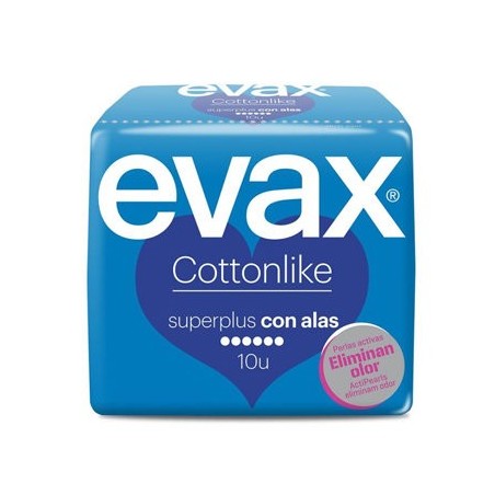 Evax compresas cottonlike super plus alas 10u