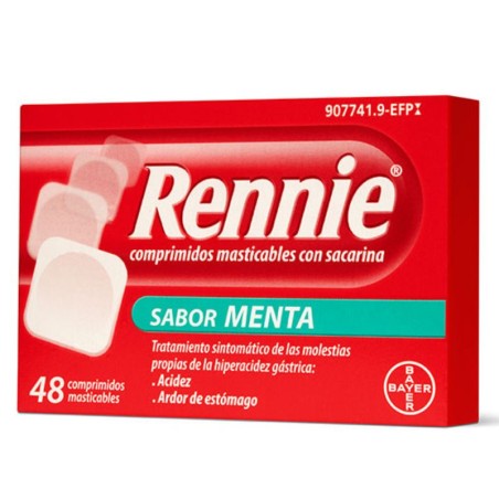 Rennie 48 comprimidos masticables sacarina menta