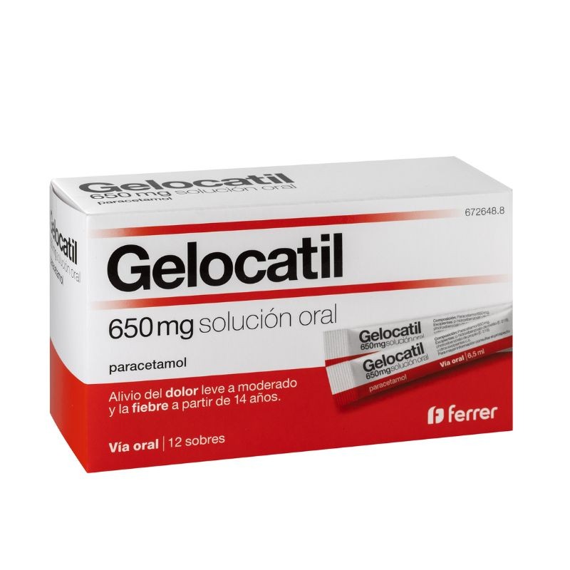 Gelocatil 650 mg 12 sobres solucion oral