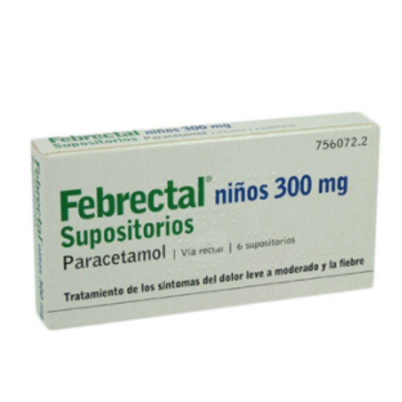 Febrectal infantil 300 mg 6 supositorios